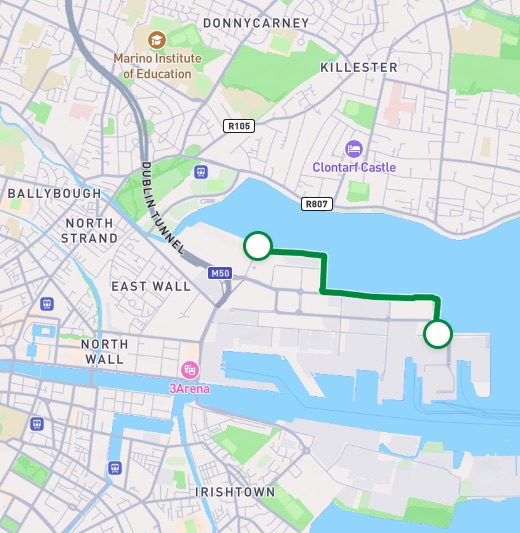 Map of Dublin Port Greenway