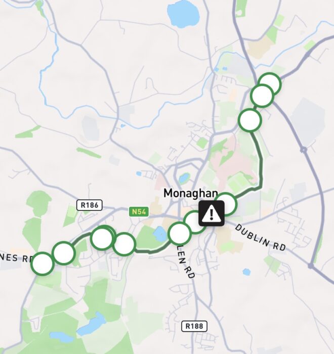 Map of Monaghan Town Greenway