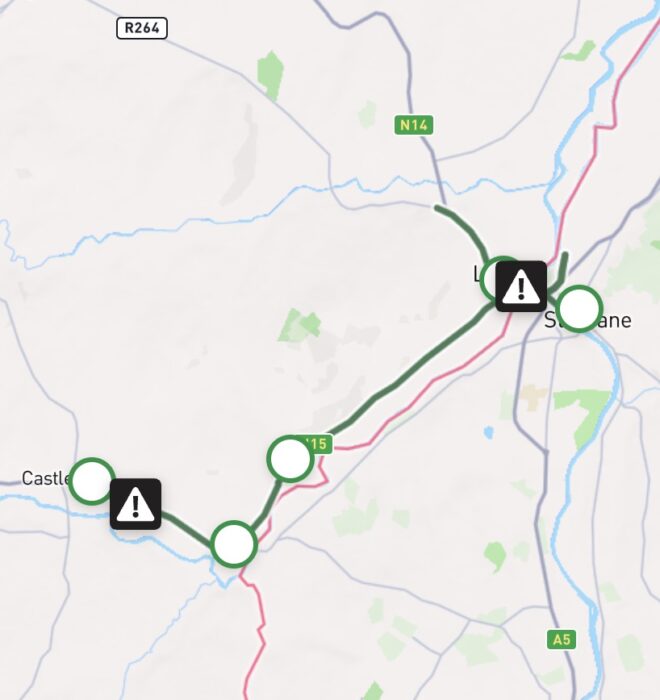 Map of North West Network Greenway – Strabane to Castlefin